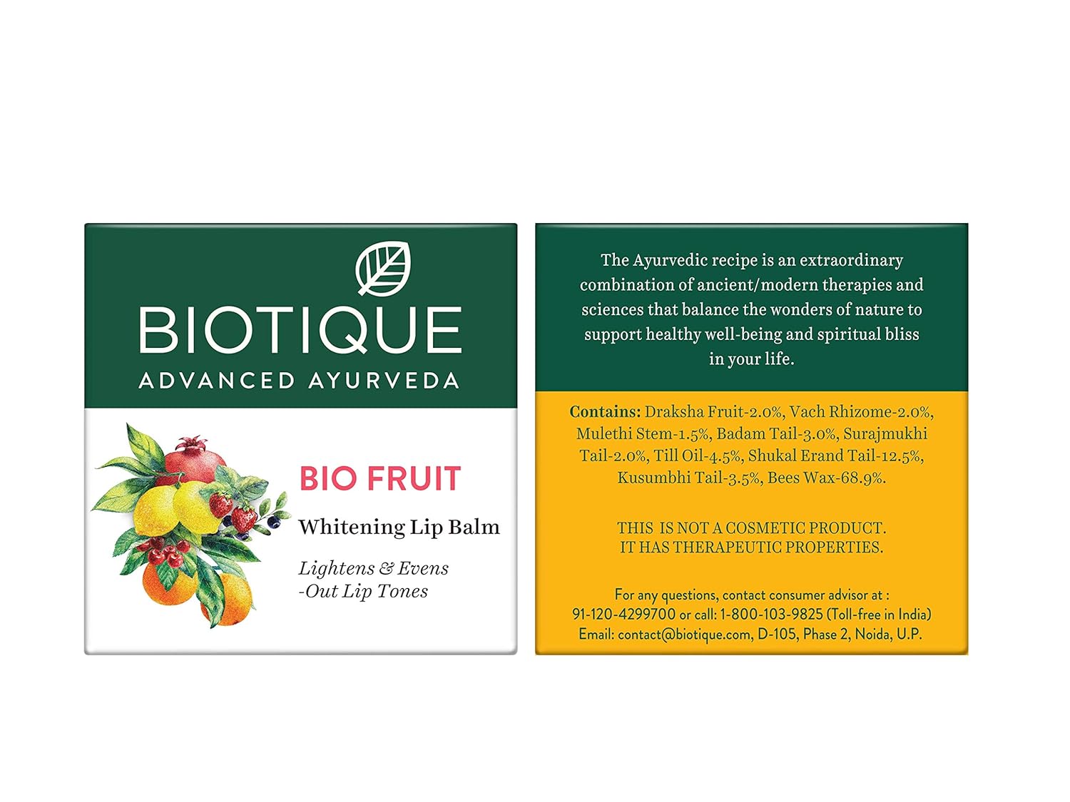 Biotique Fruit Whitening/Brightening Lip Balm | Hydrated and Nourishing Lips| Visibly Lighter Lips | Evens Out Lip Tone | De-pigmentation Balm |100% Botanical Extracts| All Skin Types | 12G - Image 6