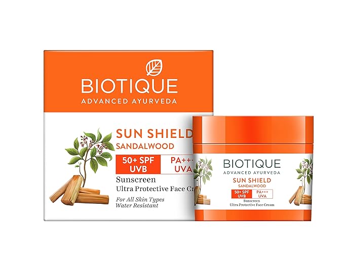 Biotique Bio Sandalwood Sunscreen Ultra Soothing Face Lotion, SPF 50+ |Ultra Protective Lotion| Keeps Skin Soft, Fair and Moisturized| Water Resistant| For All Skin Types| 50ml - Image 1