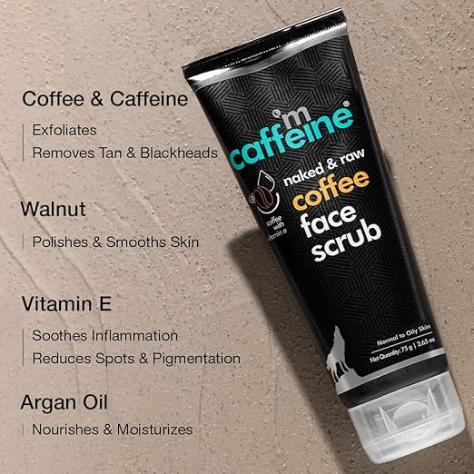 mCaffeine Coffee Tan & Dead Skin Removal Face Scrub (75gm)  - Image 3