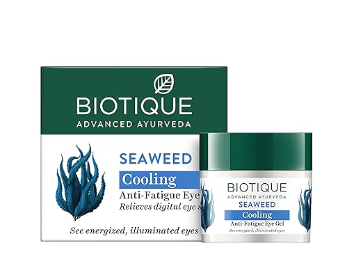 Biotique Bio Seaweed Revitalizing Anti Fatigue Eye Gel | Contains Wild Seaweed, Nutmeg, & Honey | Reduces Dark Circle and Puffiness | Suitable for All Skin Types | 15g - Image 1