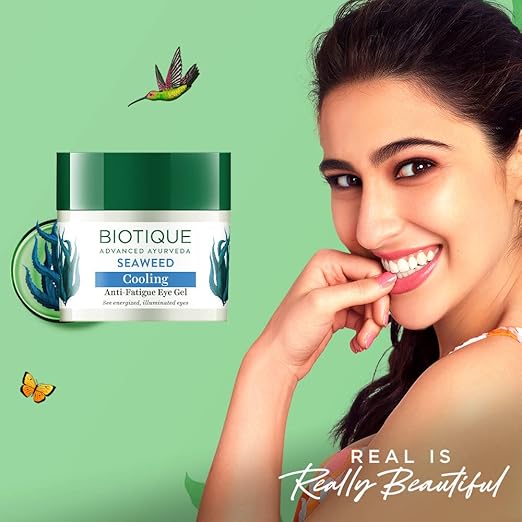 Biotique Bio Seaweed Revitalizing Anti Fatigue Eye Gel | Contains Wild Seaweed, Nutmeg, & Honey | Reduces Dark Circle and Puffiness | Suitable for All Skin Types | 15g - Image 4