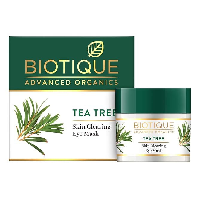 Biotique Tea Tree Skin Clearing Eye Mask, Green, 15 g - Image 1