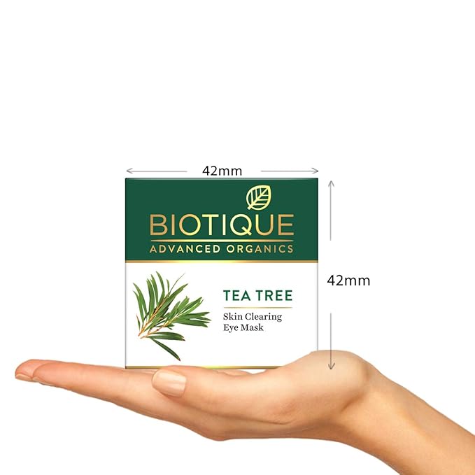 Biotique Tea Tree Skin Clearing Eye Mask, Green, 15 g - Image 4