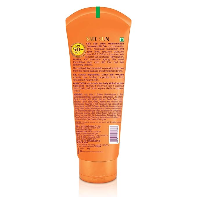 Lotus Herbals Safe Sun Daily Multi-Function All Skin Sunscreen Spf 50+ | Pa+++, 60 G - Image 2
