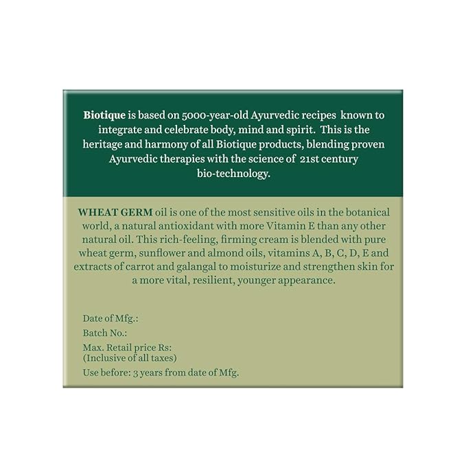 Biotique Firming Face & Body Cream - Bio Wheat Germ (55gm) - Image 2
