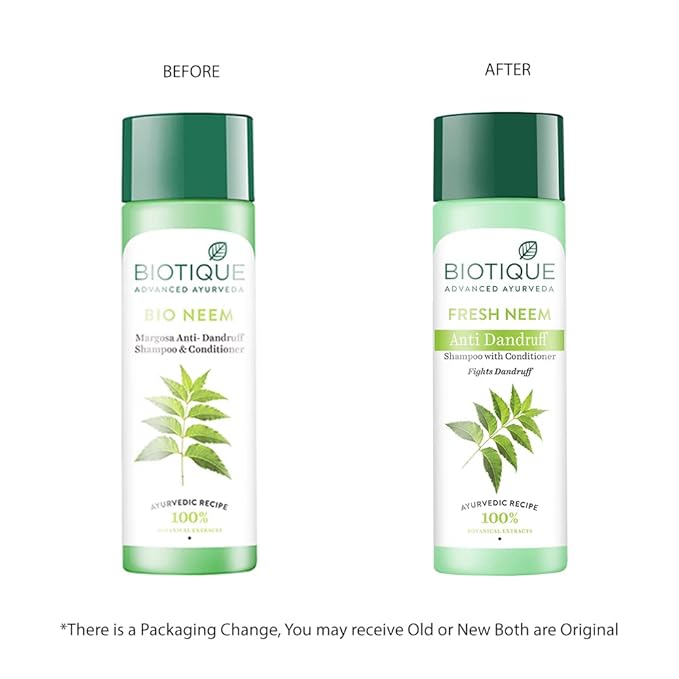 Biotique Fresh Neem Anti Dandruff Shampoo and Conditioner | Controls Dandruff | Eliminates Dryness, Flaking, and Itching | Hair Looks Fresh and Lustrous |Suitable for All Skin Types | 190ml - Image 2