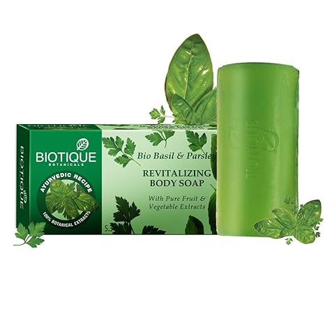 Biotique Bio Basil And Parsley Revitalizing Body Soap 150g (Pack of 2) - Image 1