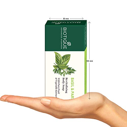 Biotique Bio Basil & Parsley Revitalizing Body Soap With Pure Fruit & Vegetable Extracts 150 Gm - Image 3