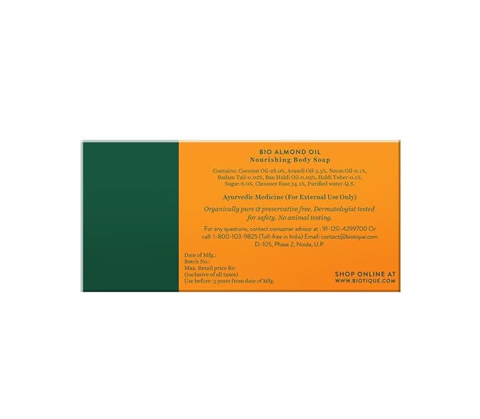 Biotique Almond Oil Nourishing Body Soap 150G/5.29Fl.Oz. - Image 2