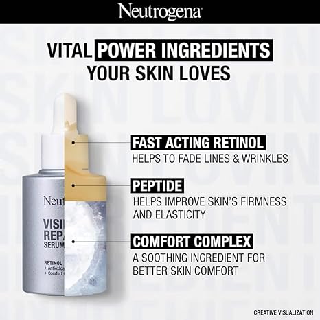 Neutrogena Visible Repair Retinol Serum: Boosts Collagen for Anti-Ageing, Wrinkles & Fine Lines 30ml - Image 4