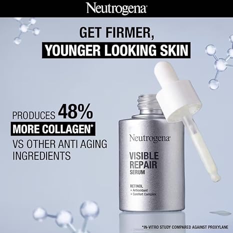 Neutrogena Visible Repair Retinol Serum: Boosts Collagen for Anti-Ageing, Wrinkles & Fine Lines 30ml - Image 5