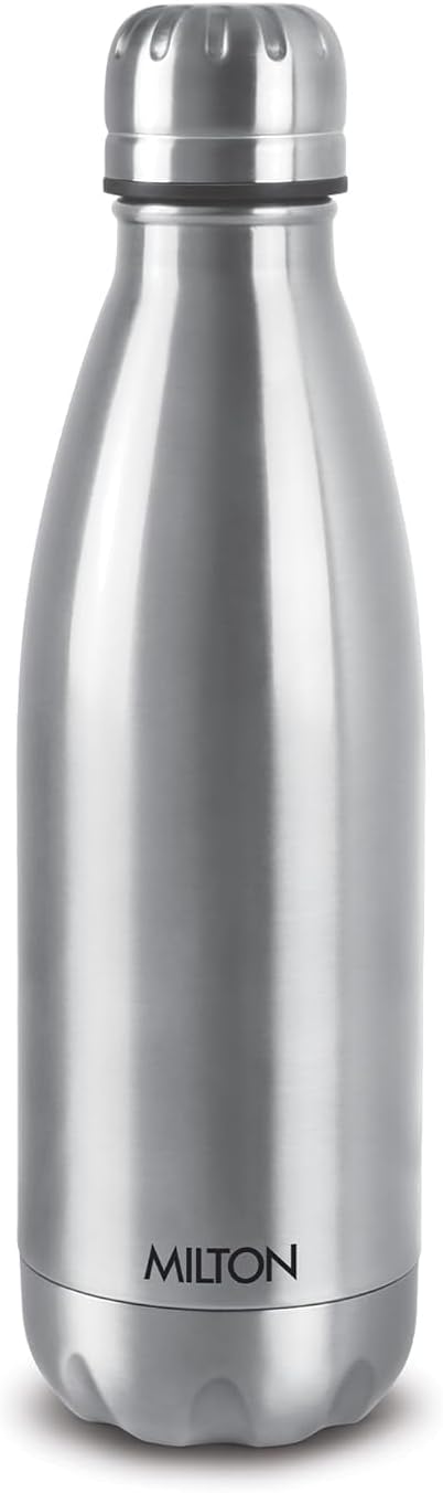 Milton Duo DLX 500 Thermosteel 24 Hours Hot and Cold Water Bottle, 1 Piece, 500 ml, Silver - Image 1