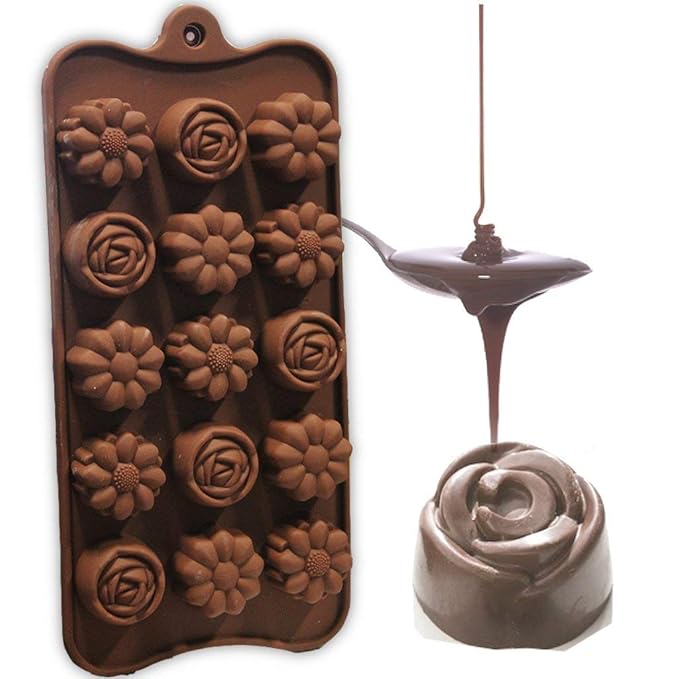 Clazkit Silicone Flower Shape Chocolate Mould - Image 1