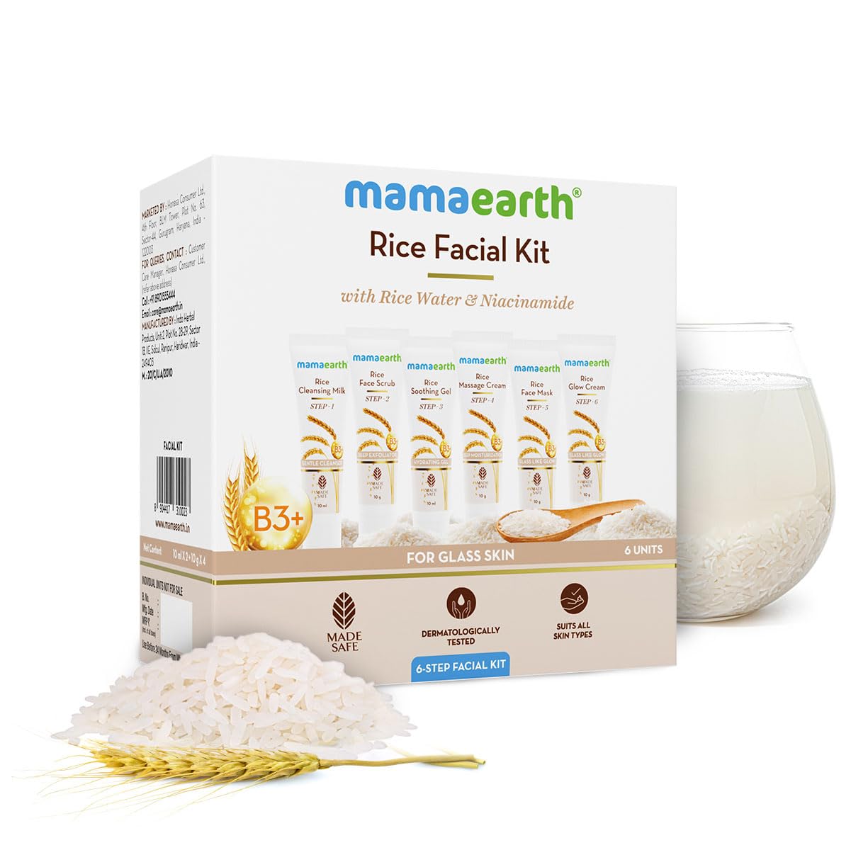 Mamaearth Rice Facial Kit With Rice Water  60 g - Image 1