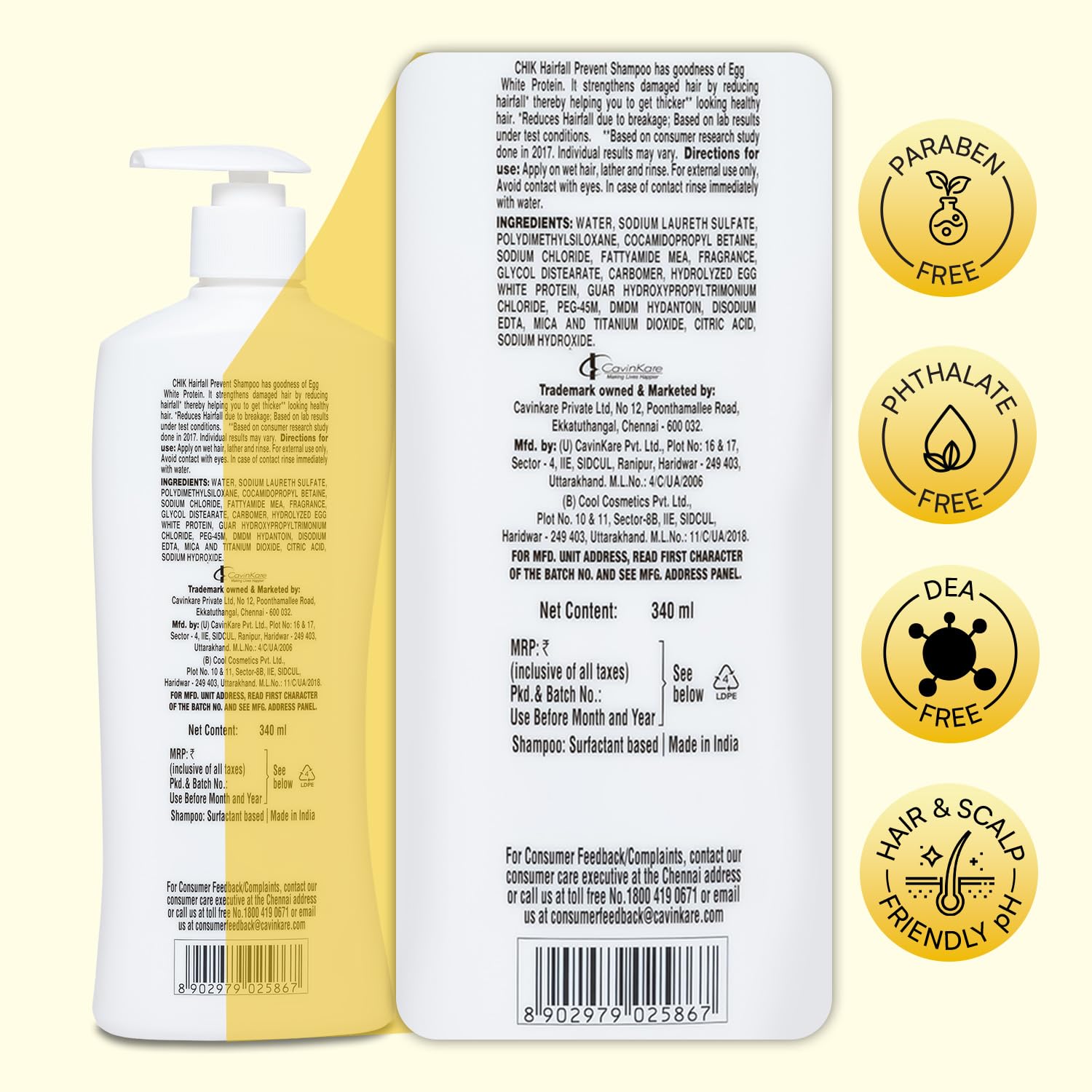 Chik Hairfall Prevent Egg Shampoo, 340ml - Image 6